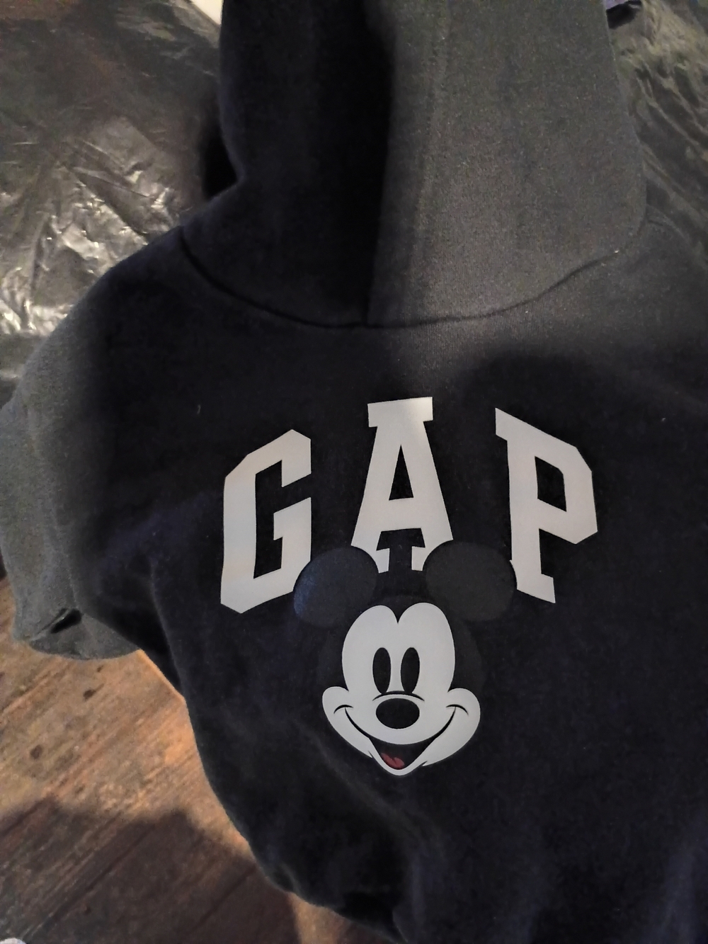 GAP Black Hoodie with Mickey Mouse Graphic